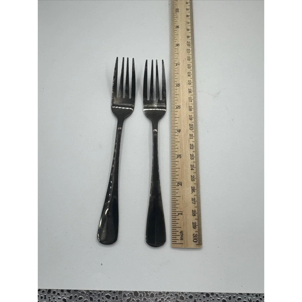Black Satin Flatware Stainless Steel Spoon Fork Knives‎ 14 Pieces